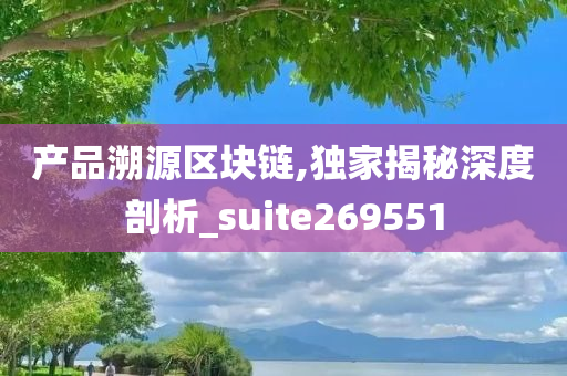 产品溯源区块链,独家揭秘深度剖析_suite269551