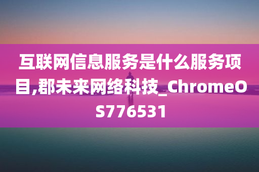 互联网信息服务是什么服务项目,郡未来网络科技_ChromeOS776531