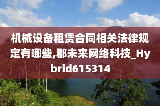 机械设备租赁合同相关法律规定有哪些,郡未来网络科技_Hybrid615314