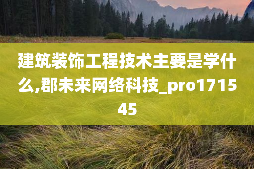 建筑装饰工程技术主要是学什么,郡未来网络科技_pro171545