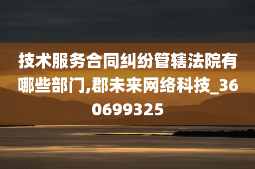 技术服务合同纠纷管辖法院有哪些部门,郡未来网络科技_360699325