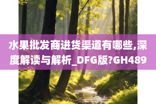 水果批发商进货渠道有哪些,深度解读与解析_DFG版?GH489