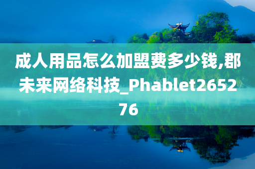 成人用品怎么加盟费多少钱,郡未来网络科技_Phablet265276