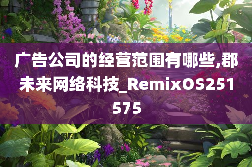 广告公司的经营范围有哪些,郡未来网络科技_RemixOS251575