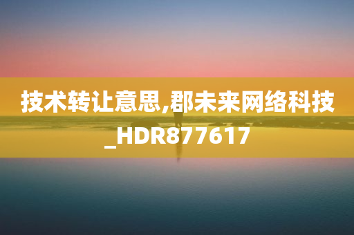 技术转让意思,郡未来网络科技_HDR877617