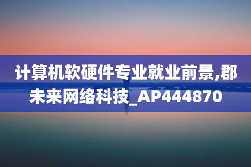 计算机软硬件专业就业前景,郡未来网络科技_AP444870