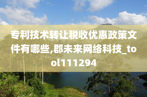 专利技术转让税收优惠政策文件有哪些,郡未来网络科技_tool111294