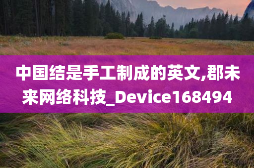 中国结是手工制成的英文,郡未来网络科技_Device168494