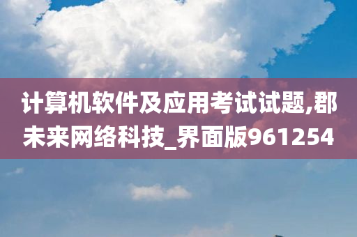 计算机软件及应用考试试题,郡未来网络科技_界面版961254