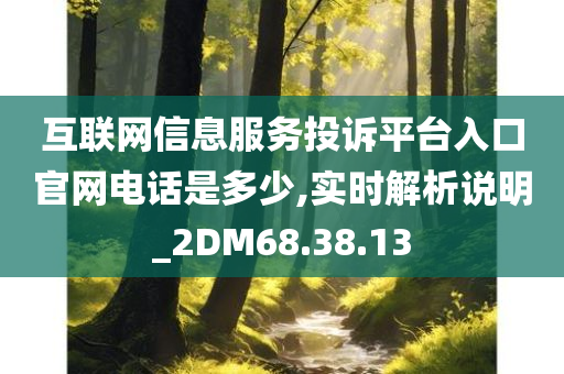 互联网信息服务投诉平台入口官网电话是多少,实时解析说明_2DM68.38.13