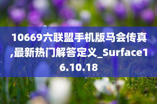 10669六联盟手机版马会传真,最新热门解答定义_Surface16.10.18