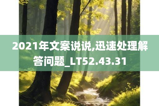 2021年文案说说,迅速处理解答问题_LT52.43.31