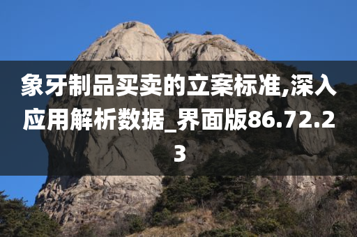 象牙制品买卖的立案标准,深入应用解析数据_界面版86.72.23