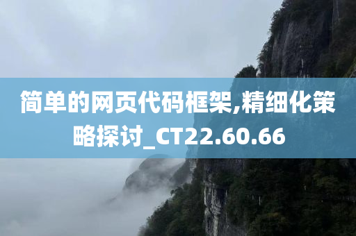 简单的网页代码框架,精细化策略探讨_CT22.60.66