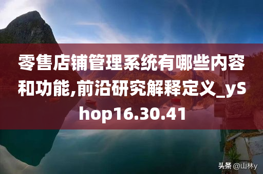 零售店铺管理系统有哪些内容和功能,前沿研究解释定义_yShop16.30.41