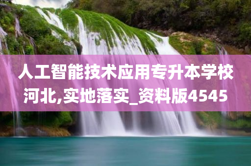 人工智能技术应用专升本学校河北,实地落实_资料版4545